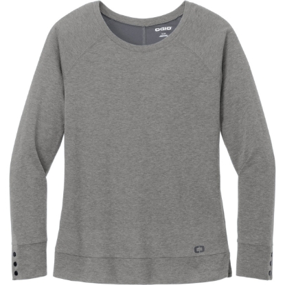 Custom OGIO Womens Command Long Sleeve Scoop Neck GearGrey