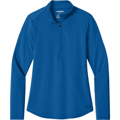 Custom OGIO Womens Regain 1/2-Zip Cobalt Blue