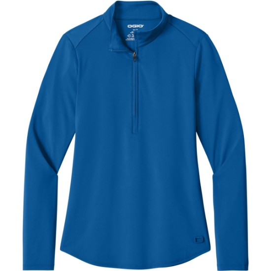 Custom OGIO Womens Regain 1/2-Zip Cobalt Blue