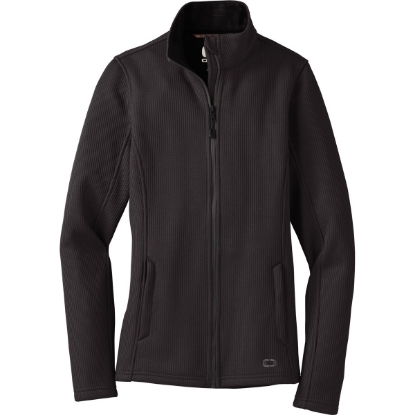 Custom OGIO Womens Grit Fleece Jacket. Blacktop