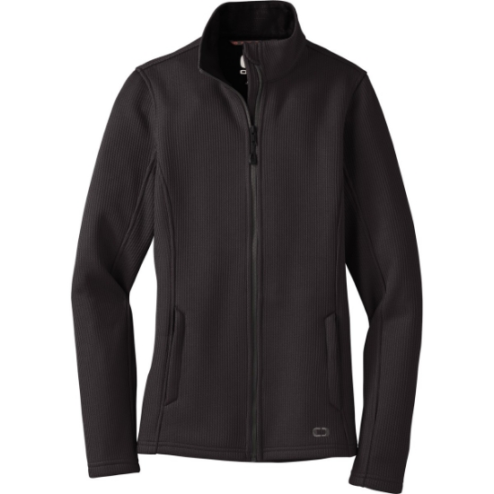 Custom OGIO Womens Grit Fleece Jacket. Blacktop