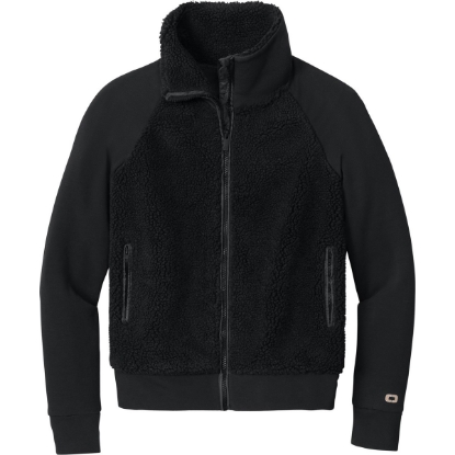 Custom OGIO Womens Luuma Sherpa Full-Zip. Blacktop