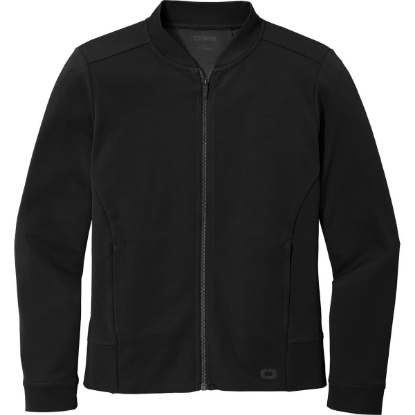 Custom OGIO Womens Hinge Full-Zip. Blacktop