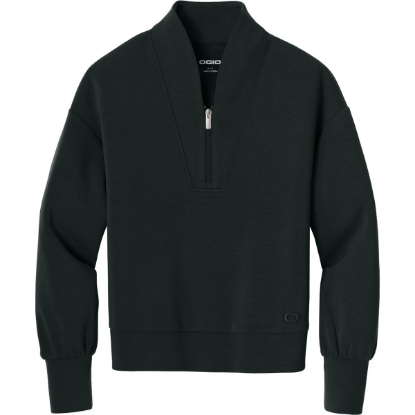 Custom OGIO Womens Transcend 1/4-Zip Blacktop