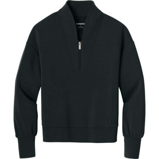 Custom OGIO Womens Transcend 1/4-Zip Blacktop