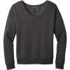 Custom Port & Co Womens Beach Wash Garment-Dyed V-Neck Sweatshirt Coal Black