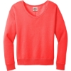 Custom Port & Co Womens Beach Wash Garment-Dyed V-Neck Sweatshirt Poppy Red