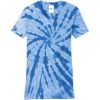 Custom Port & Co Womens Tie-Dye V-Neck Tee. Royal
