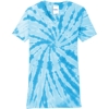 Custom Port & Co Womens Tie-Dye V-Neck Tee. Turquoise