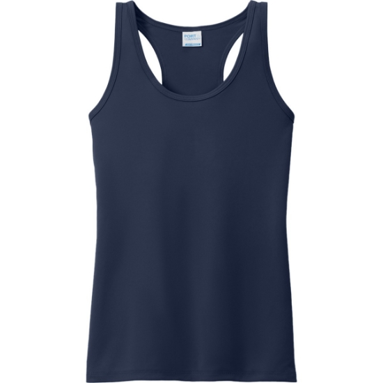 Custom Port & Co Womens Performance Tank True Navy Blue