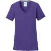Custom Port & Co Womens Performance Blend V-Neck Tee. Purple