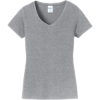 Custom Port & Co Womens Fan Favorite V-Neck Tee. Athletic Heather Gray