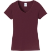 Custom Port & Co Womens Fan Favorite V-Neck Tee. Athletic Mar