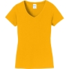 Custom Port & Co Womens Fan Favorite V-Neck Tee. Bright Gold