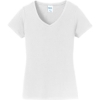 Custom Port & Co Womens Fan Favorite V-Neck Tee. White