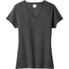 Custom Port & Co Womens Fan Favorite Blend V-Neck Tee. Black Heather