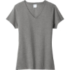 Custom Port & Co Womens Fan Favorite Blend V-Neck Tee. Graphite Heather Gray