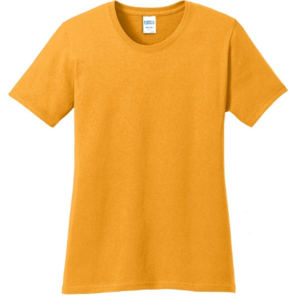 Custom Port & Co Womens Core Cotton Tee. Gold