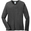 Custom Port & Co Womens Long Sleeve Core Cotton Tee. Dark Hthr Grey