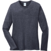 Custom Port & Co Womens Long Sleeve Core Cotton Tee. Heather Navy