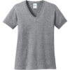 Custom Port & Co Womens Core Cotton V-Neck Tee. Athletic Heather Gray
