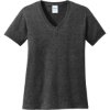 Custom Port & Co Womens Core Cotton V-Neck Tee. Dark Hthr Grey