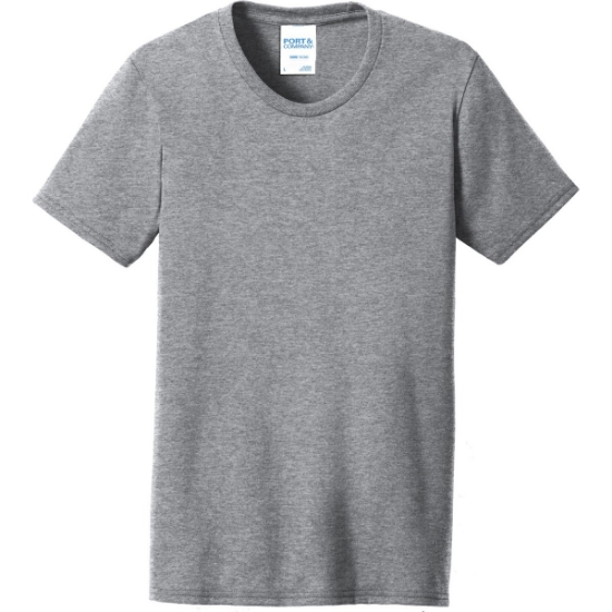 Custom Port & Co Womens Core Blend Tee. Athletic Heather Gray