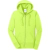 Custom Port & Co Womens Core Fleece Full-Zip Hooded Sweatshirt. Neon Yellow