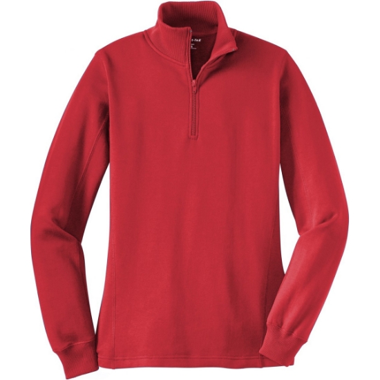 Custom Sport-Tek Womens 1/4-Zip Sweatshirt. True Red
