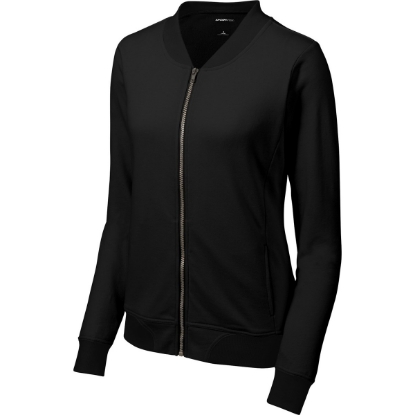 Custom Sport-Tek Womens Lightweight French Terry Bomber Black