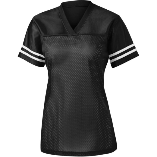 Custom Sport-Tek Womens PosiCharge Replica Jersey. Black/White