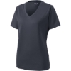 Custom Sport-Tek Womens PosiCharge RacerMesh V-Neck Tee. Graphite Grey
