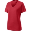 Custom Sport-Tek Womens PosiCharge RacerMesh V-Neck Tee. True Red