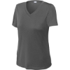 Custom Sport-Tek Womens PosiCharge Competitor V-Neck Tee. Iron Grey
