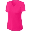 Custom Sport-Tek Womens PosiCharge Competitor V-Neck Tee. Pink Raspberry