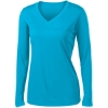 Custom Sport-Tek Womens Long Sleeve PosiCharge Competitor V-Neck Tee. Atomic Blue