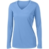 Custom Sport-Tek Womens Long Sleeve PosiCharge Competitor V-Neck Tee. Carolina Blue