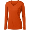 Custom Sport-Tek Womens Long Sleeve PosiCharge Competitor V-Neck Tee. Deep Orange