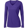Custom Sport-Tek Womens Long Sleeve PosiCharge Competitor V-Neck Tee. Purple