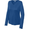 Custom Sport-Tek Womens Long Sleeve PosiCharge Competitor V-Neck Tee. Royal