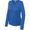 Custom Sport-Tek Womens Long Sleeve PosiCharge Competitor V-Neck Tee. True Royal Blue