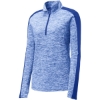 Custom Sport-Tek Womens PosiCharge Electric Heather Colorblock 1/4-Zip Pullover. True Royal Electric/True Royal Blue