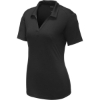 Custom Sport-Tek Womens PosiCharge Tri-Blend Wicking Polo. Black Triad Solid Black