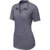 Custom Sport-Tek Womens PosiCharge Tri-Blend Wicking Polo. True Navy Hthr