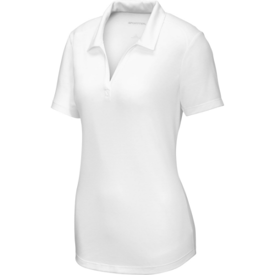 Custom Sport-Tek Womens PosiCharge Tri-Blend Wicking Polo. White