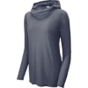 Custom Sport-Tek Womens PosiCharge Tri-Blend Wicking Long Sleeve Hoodie True Navy Blue Heather