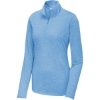 Custom Sport-Tek Womens PosiCharge Tri-Blend Wicking 1/4-Zip Pullover. Pond Blue Heather