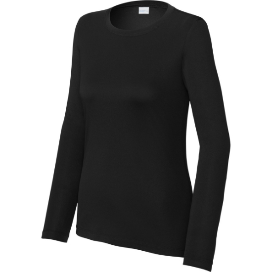 Custom Sport-Tek Womens Posi-UV Pro Long Sleeve Black