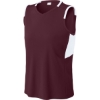 Custom Sport-Tek Womens Club Sleeveless V-Neck Maroon Red/White
