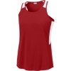 Custom Sport-Tek Womens Club Track Tank Deep Red/White
